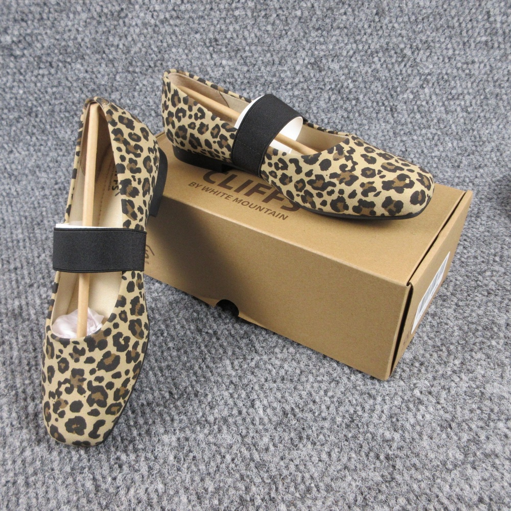 Cliffs By White Mountain Shoes Womens Size 8 Beige Leopard Mary Jane Besimi NWB